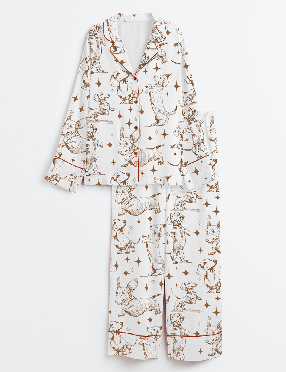 Women's Dachshund Mom Long Sleeve Satin Pajama Set