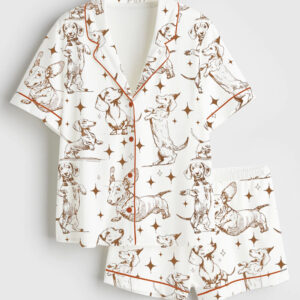 Women's Dachshund Mom Short Sleeve Satin Pajama Set