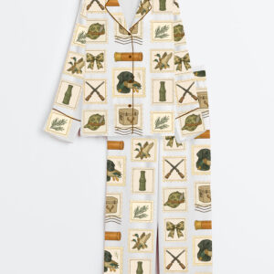 Womenâ€™s Duck Hunting Girlfriend Preppy Camo Bows Long Sleeve Satin Pajama Set