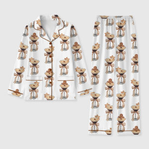 Women's Espresso Martini Cocktail Christmas Wine Long Sleeve Pocket Cotton Pajamas Set