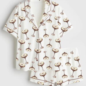 Women's Espresso Martini Satin Pajama Set