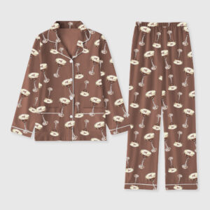 Women's Espresso Martini Wedding Drink Long Sleeve Pocket Cotton Pajama Set