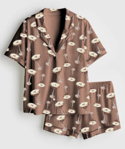 Women's Espresso Martini Wedding Drink Satin Pajama Set