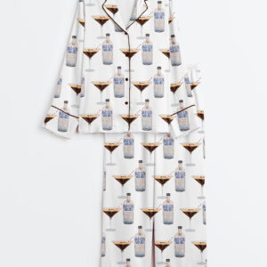 Women's Espresso Martini With Espresso Vodka Long Sleeve Satin Pajamas Set