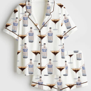 Womenâ€™s Espresso Martini With Espresso Vodka Short Sleeve Satin Pajama Set