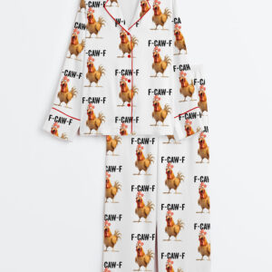 Womenâ€™s F-Caw-F Chicken Humor Long Sleeve Satin Pajama Set