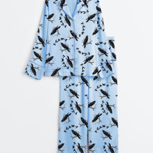 Women's F-Caw-F Funny Gothic Raven Crow Long Sleeve Satin Pajamas Set