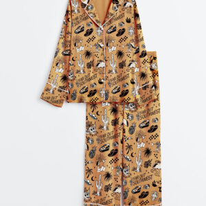 Women's Far Out Southwest Long Sleeve Satin Pajamas Set