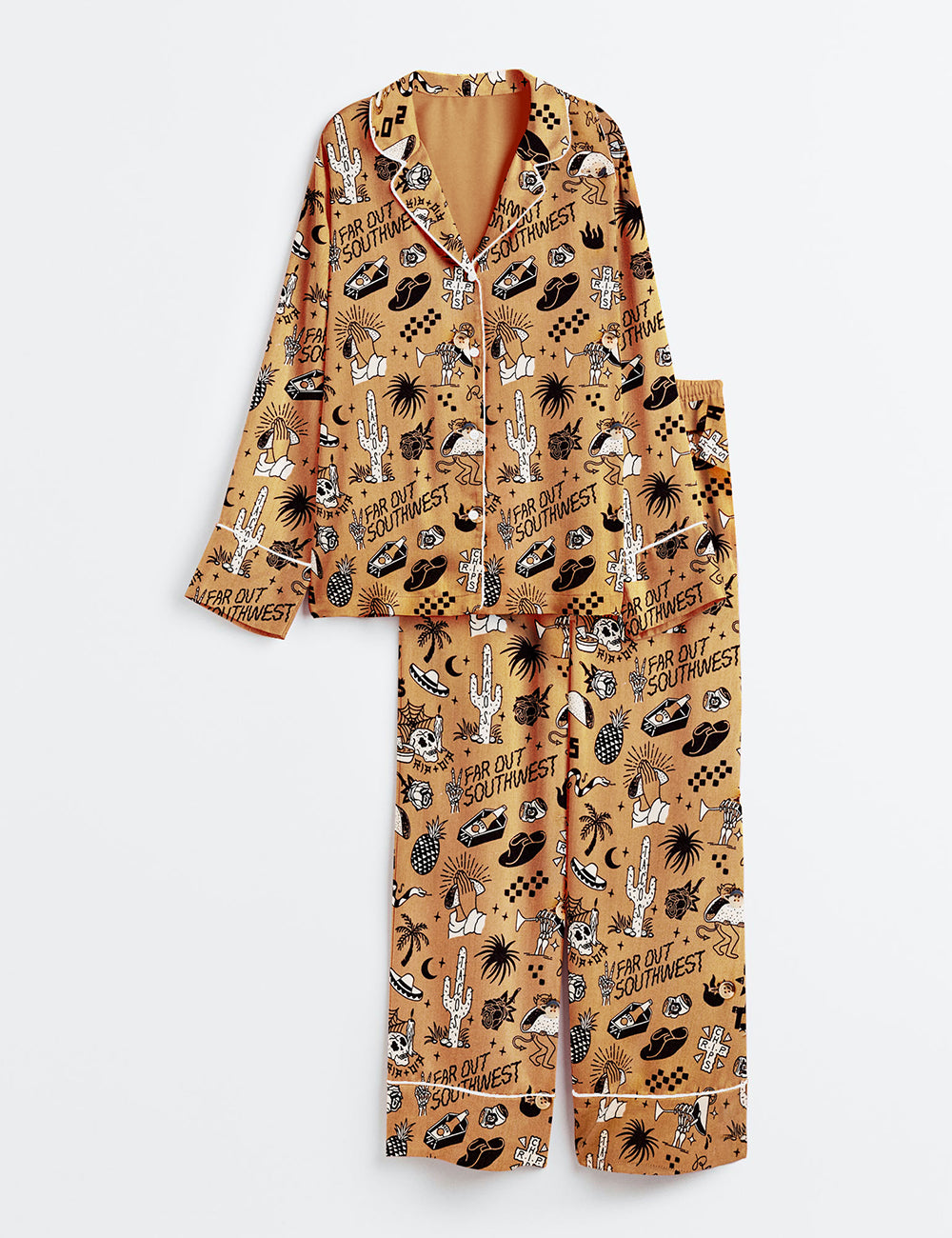 Women's Far Out Southwest Long Sleeve Satin Pajamas Set