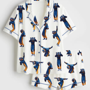 Womenâ€™s Fernando Alonso Celebration Pose Formula One Fans Short Sleeve Satin Pajama Set