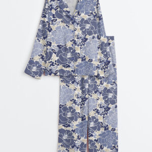 Women's Floral Beats Bright Long Sleeve Satin Pajama Set