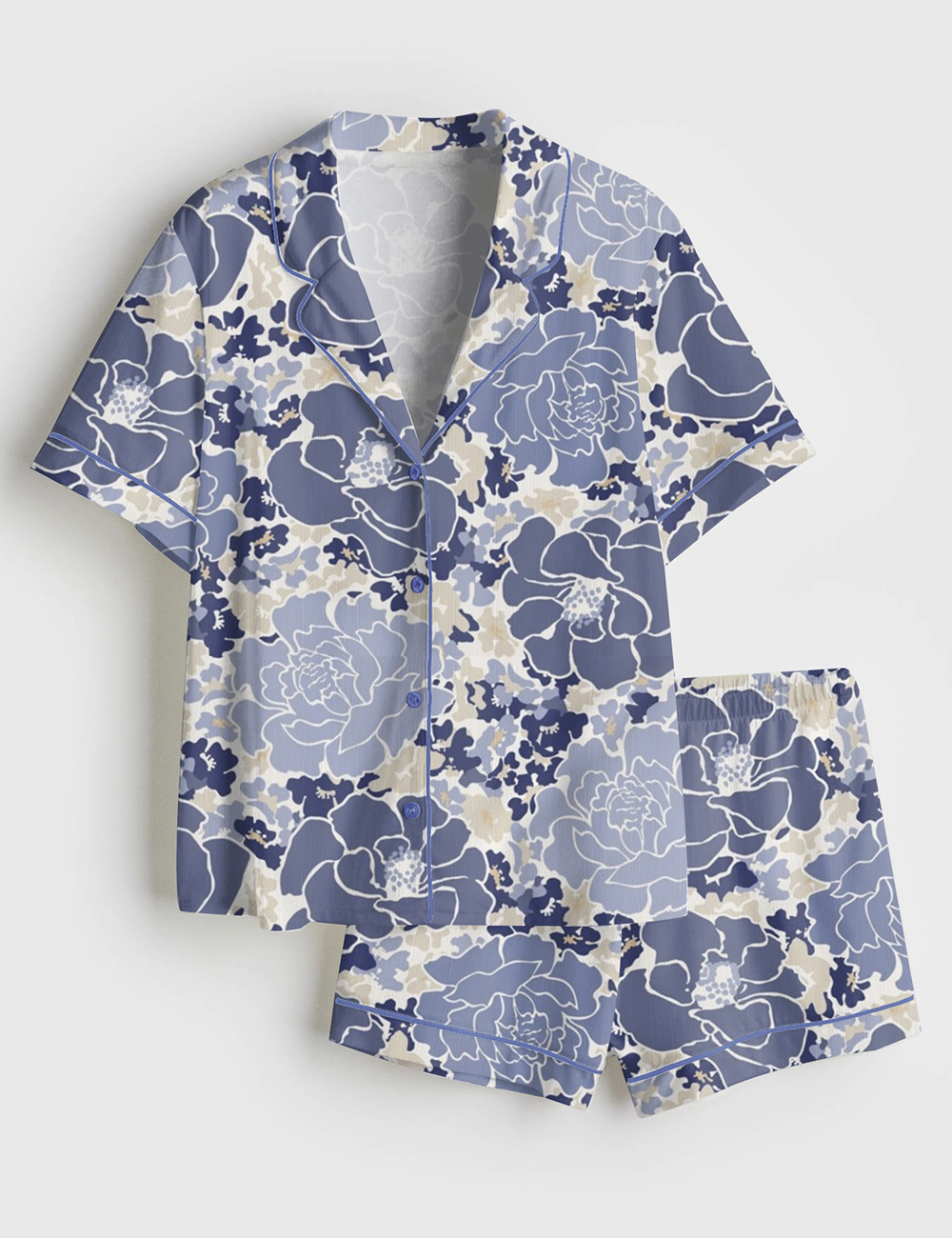 Womenâ€™s Floral Beats Bright Short Sleeve Satin Pajama Set