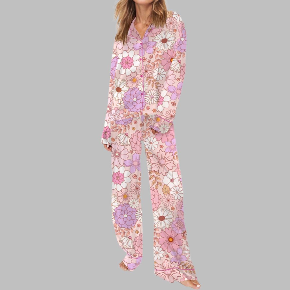 Womens Floral Pajama Set - Image 3