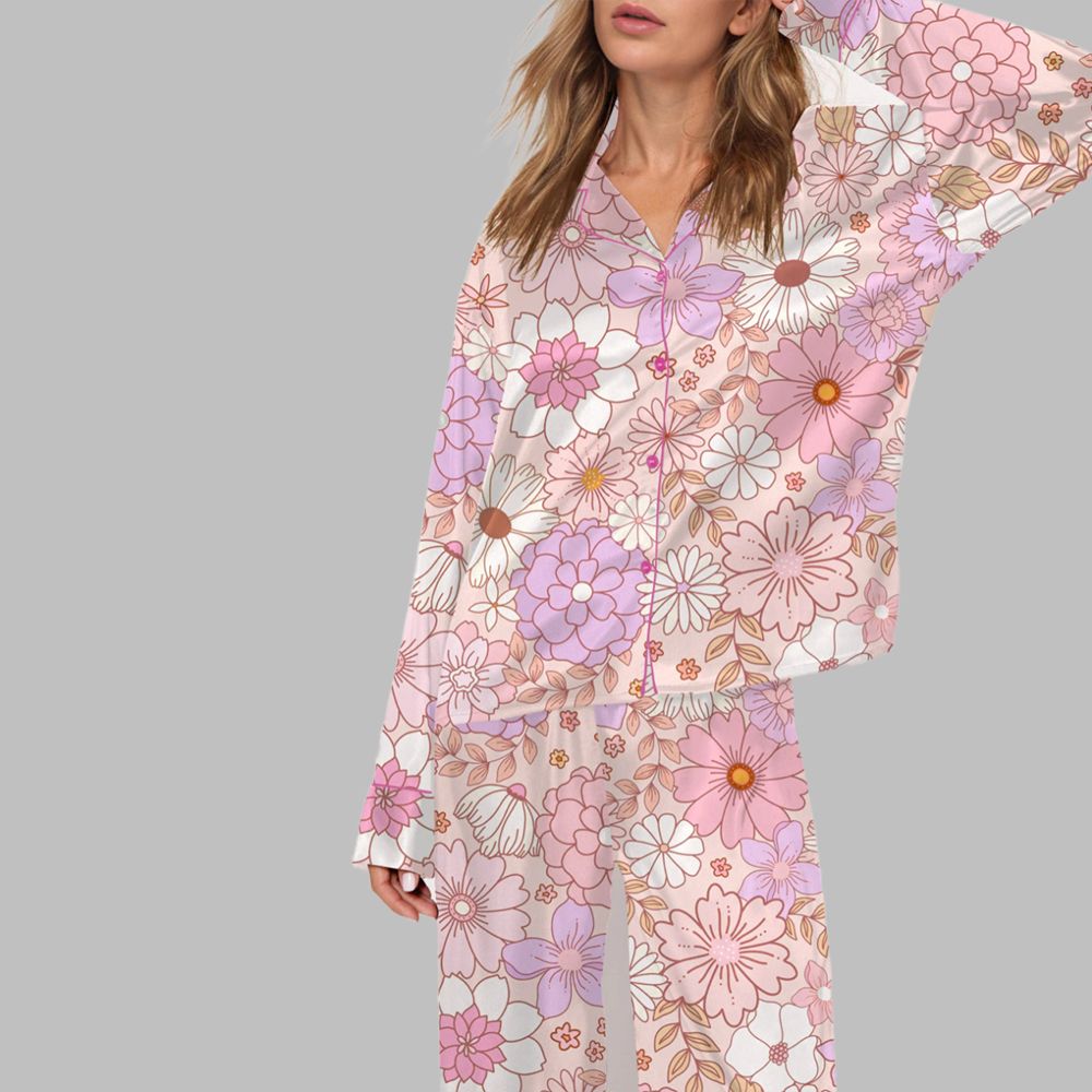 Womens Floral Pajama Set - Image 2