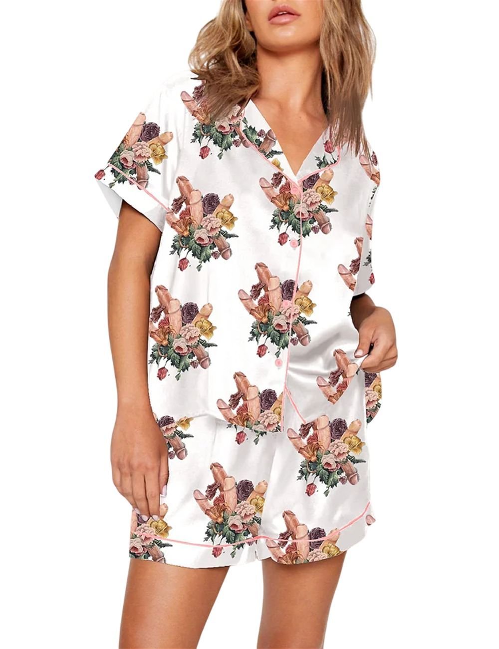 Womens Flowers Pajama Set