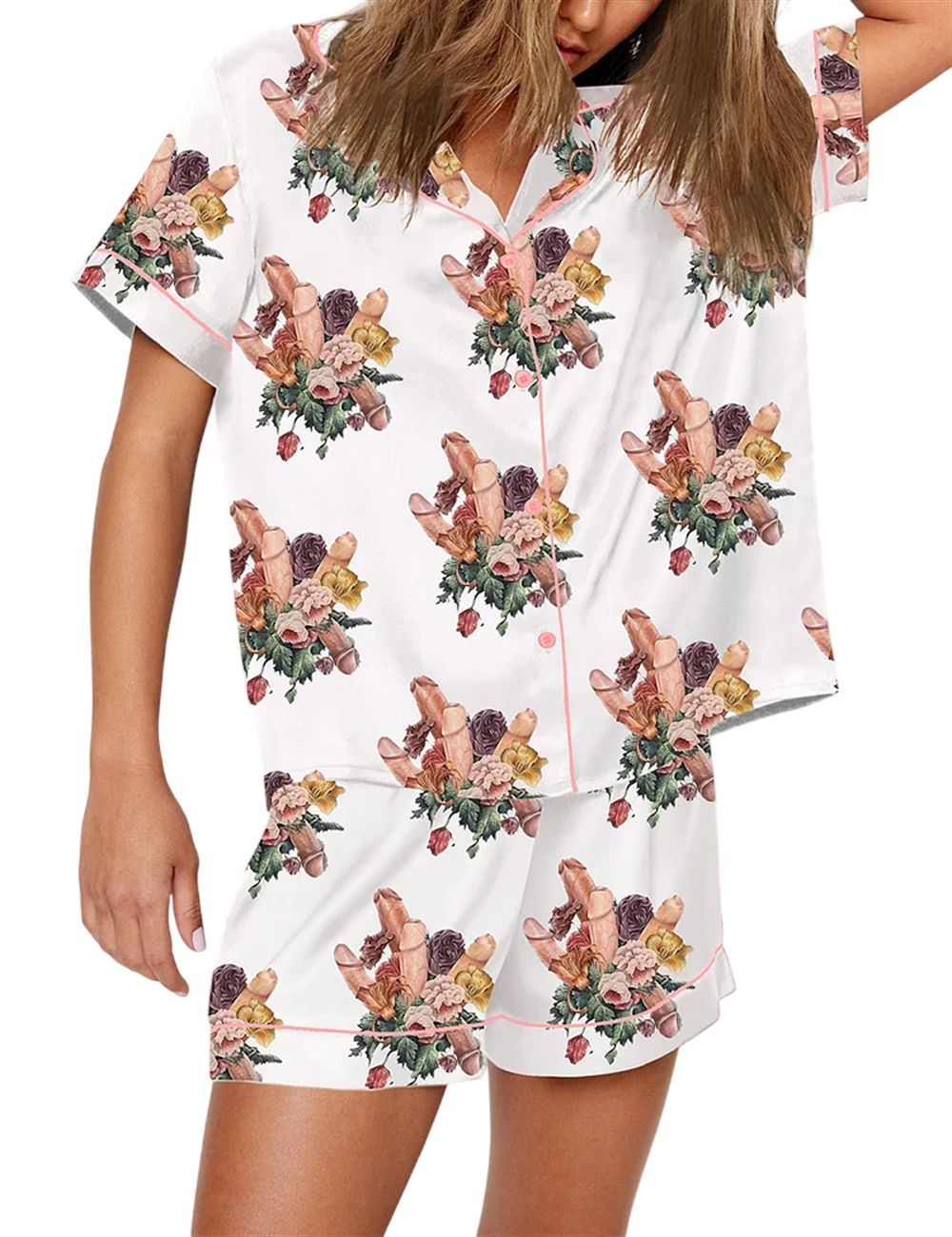 Womens Flowers Pajama Set - Image 3
