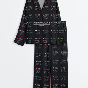 Womenâ€™s Formula One 2026 Calendar Formula Racing Season Long Sleeve Satin Pajama Set