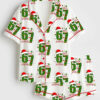 Womenâ€™s Funny Mean Guy 67 Christmas Trendy Holiday Short Sleeve Satin Pajama Set
