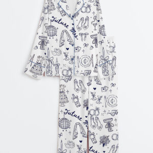 Women's Future Mrs Bride To Be Gift In My Engaged Era Long Sleeve Satin Pajamas Set