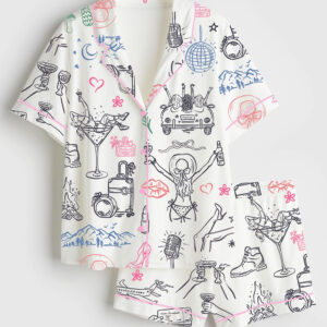 Womenâ€™s Girl's Trip Bachelorette Party Travel Short Sleeve Satin Pajama Set