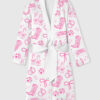 Women's Going To The Chapel Cowgirl Bride Coquette Bridal Bow Floral Wedding Satin Bathrobe