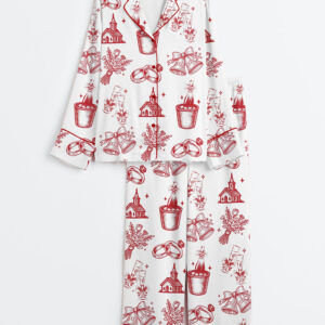 Womenâ€™s Going to the Chapel Wedding Party Champagne Long Sleeve Satin Pajama Set