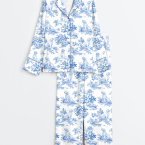 Womenâ€™s Golden Retriever Dog Lover Long Sleeve Satin Pajama Set