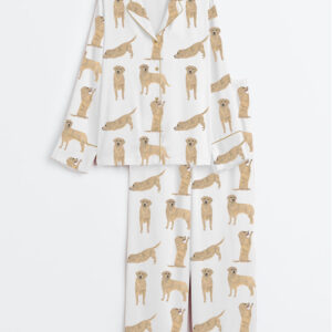 Women's Golden Retriever Long Sleeve Satin Pajamas Set