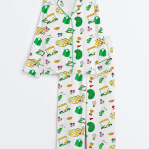 Women's Golf Long Sleeve Satin Pajama Set