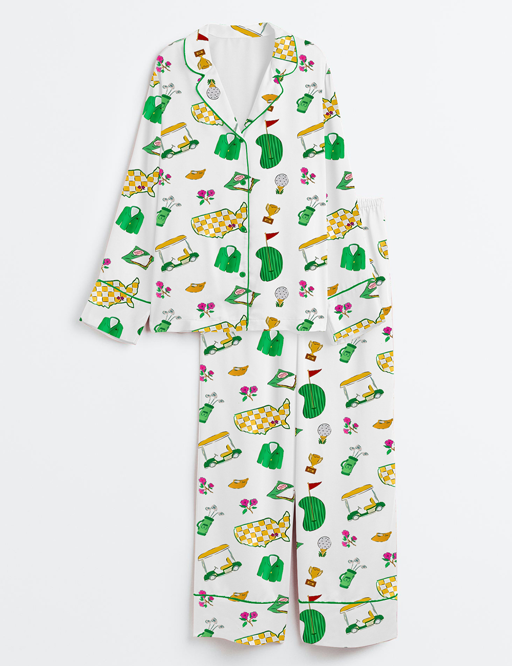 Women's Golf Long Sleeve Satin Pajama Set