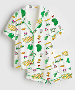 Women's Golf Short Sleeve Satin Pajama Set