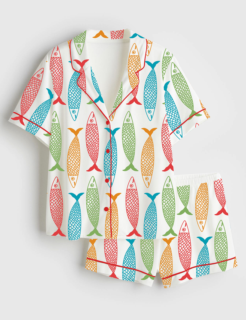 Women's Golfo de MÃ©xico 1550 Sardine Gulf Of Mexico Short Sleeve Satin Pajama Set