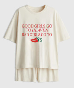 Women's Good Girls Go To Heaven Bad Girls Go To Chili's Short Sleeve Pajama Set