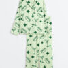 Women's Green Tinis And Weenies Dirty Martini Party Print Long Sleeve Satin Pajama Set