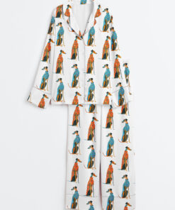 Women's Greyhound Dog Greyhound Lover Long Sleeve Satin Pajama Set