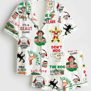Womenâ€™s Griswold Christmas Family It's A Beaut Clark Shitters Full Vacation Short Sleeve Satin Pajama Set