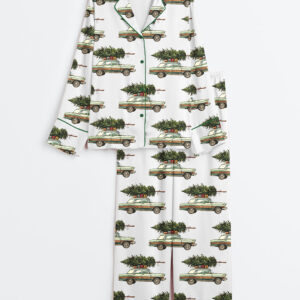 Womenâ€™s Griswold Christmas Tree Farm Long Sleeve Satin Pajama Set