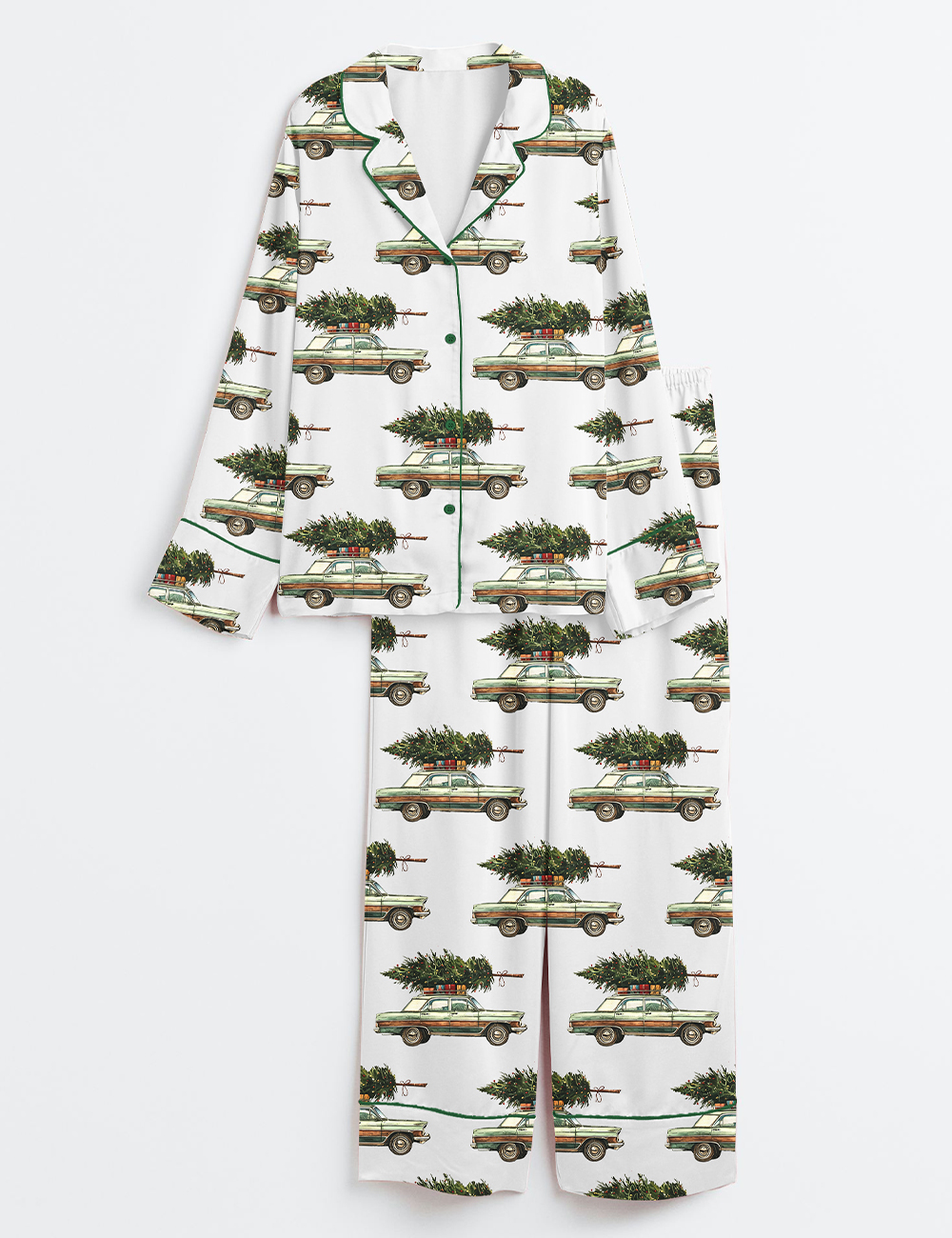 Womenâ€™s Griswold Christmas Tree Farm Long Sleeve Satin Pajama Set