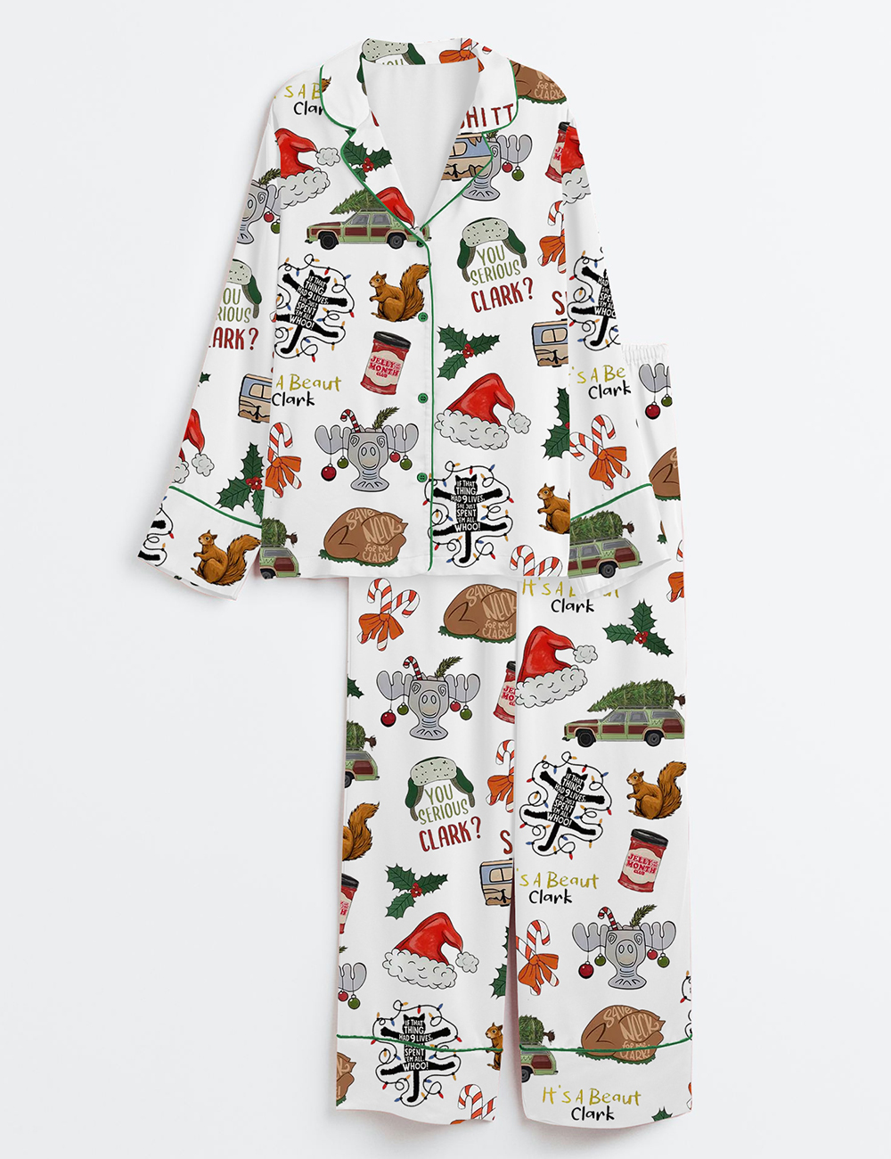 Womenâ€™s Griswold It's A Beaut Clark Christmas Vacation Long Sleeve Satin Pajama Set