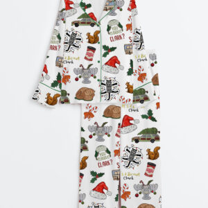 Women's Griswold It's A Beaut Clark Christmas Vacation Long Sleeve Satin Pajamas Set