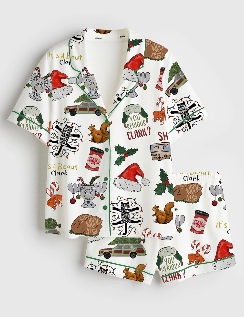 Womenâ€™s Griswold It's A Beaut Clark Christmas Vacation Short Sleeve Satin Pajama Set