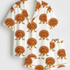 Womenâ€™s Guess What Turkey Butt Thanksgiving Gobble Till You Wobble Short Sleeve Satin Pajama Set