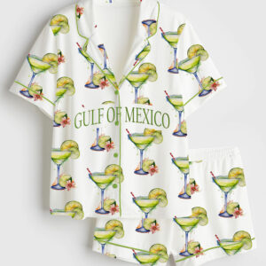 Women's Gulf Of Mexico Short Sleeve Satin Pajama Set