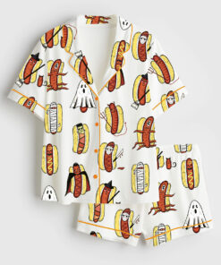 Women's Halloweiners Summerween Halloween Short Sleeve Satin Pajama Set