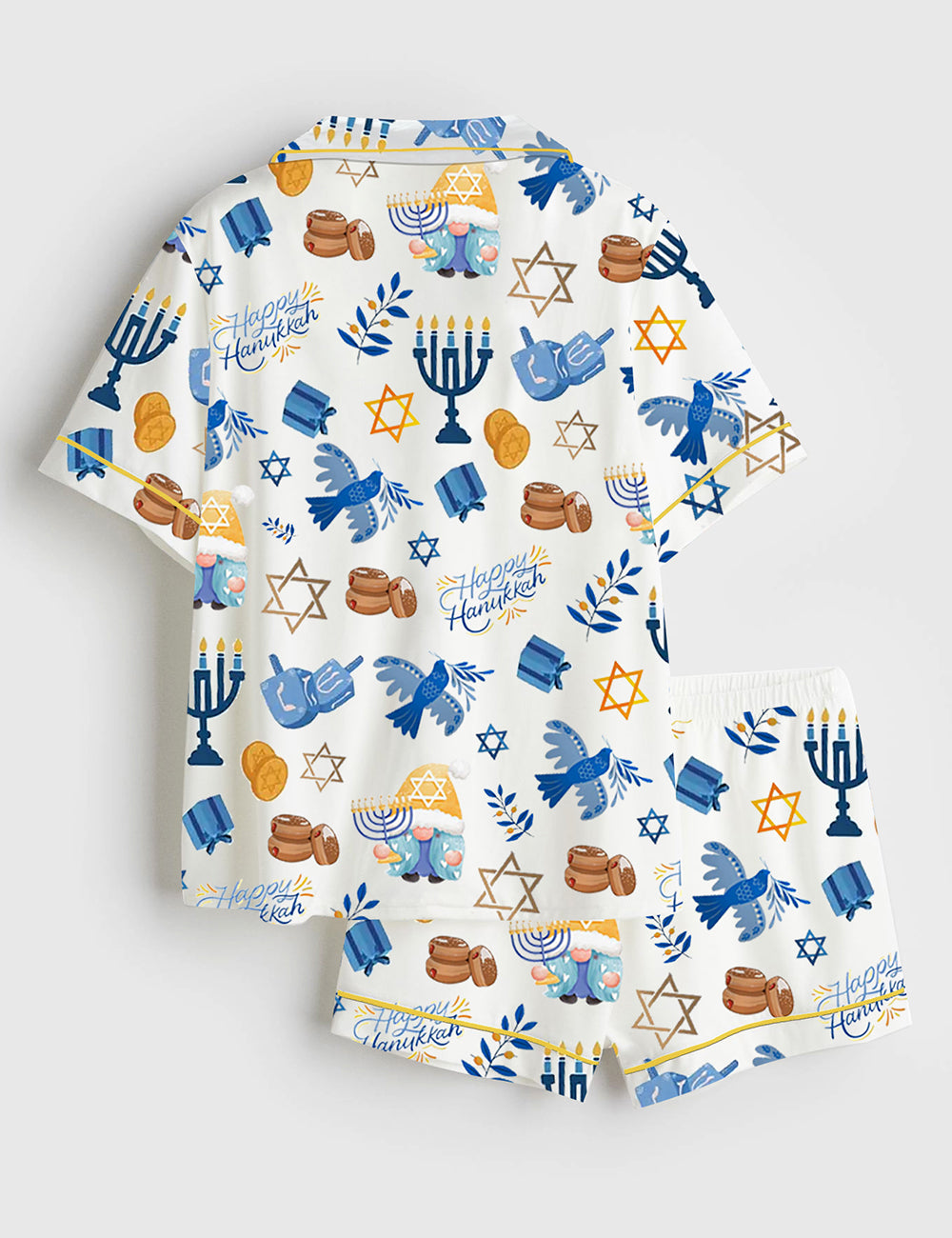 Women's Hanukkah Short Sleeve Satin Pajama Set - Image 2