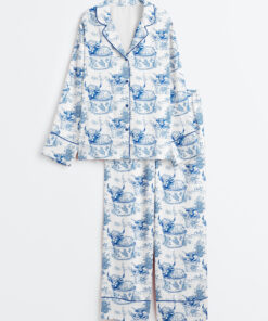 Women's Highland Cows In Buckets Long Sleeve Satin Pajama Set