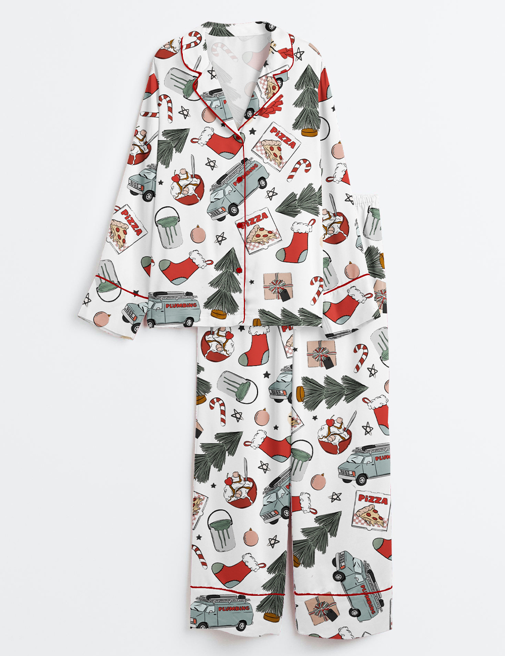 Womenâ€™s Home Alone Christmas Long Sleeve Satin Pajama Set