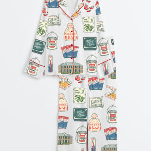 Womenâ€™s Home Alone Christmas Movie Long Sleeve Satin Pajama Set