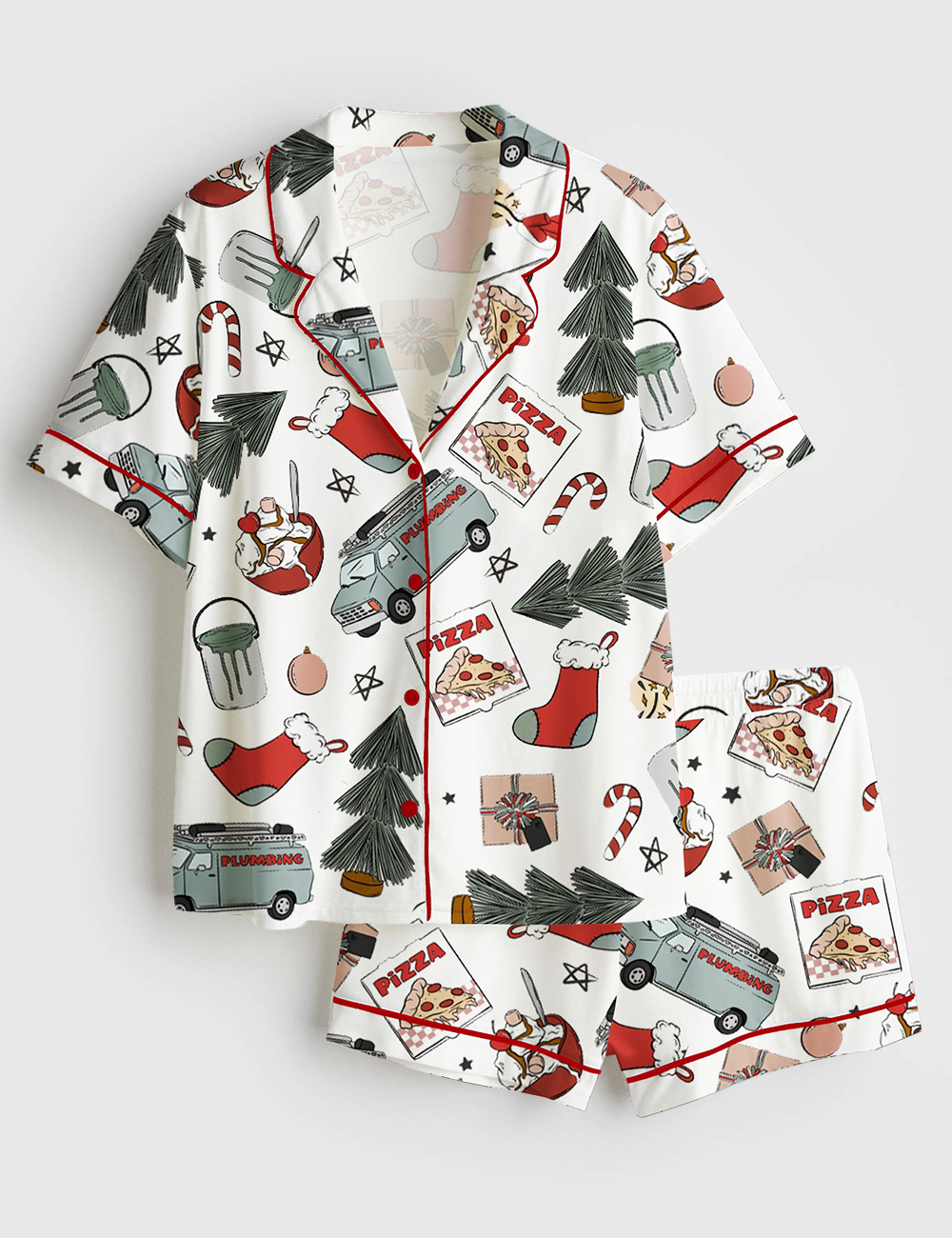 Womenâ€™s Home Alone Christmas Short Sleeve Satin Pajama Set