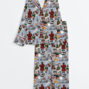 Womenâ€™s Home Alone Movies Kevin Mccallister Christmas Movie Long Sleeve Satin Pajama Set